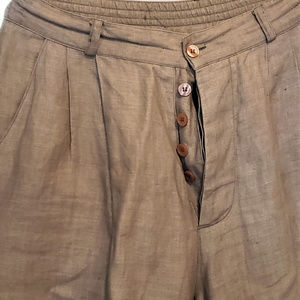 Vintage style straight leg tan linen pants